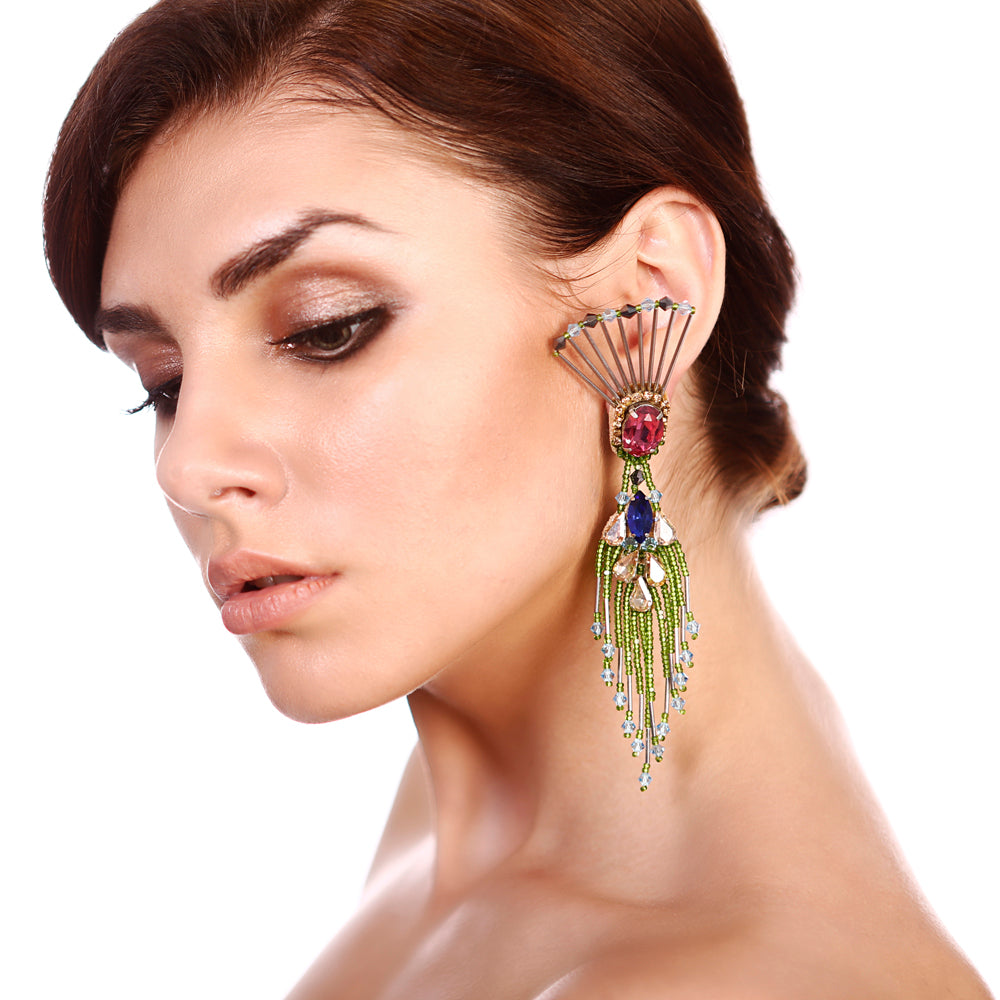 The Dancing Peacock Earrings.