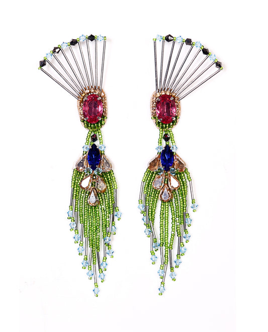 The Dancing Peacock Earrings.