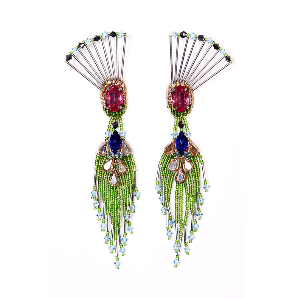 The Dancing Peacock Earrings.